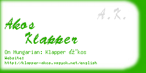 akos klapper business card